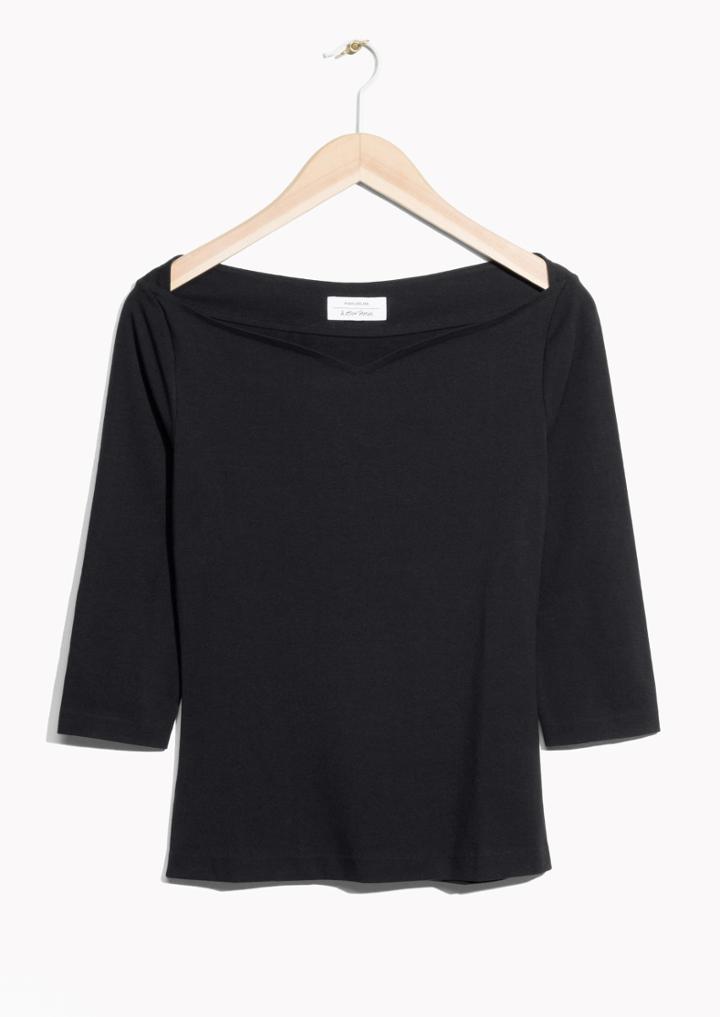 Other Stories Cut Neckline Top