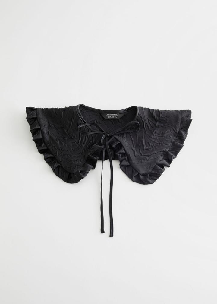 Other Stories Textured Frill Collar - Black