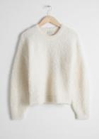 Other Stories Textured Wool Blend Sweater - White