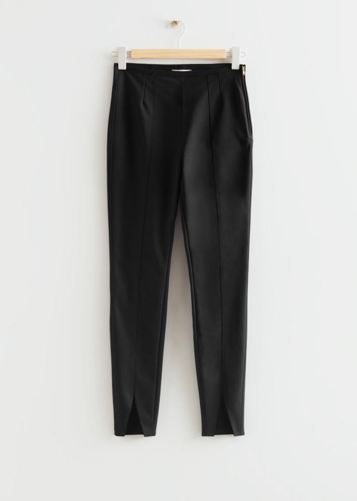 Other Stories Slim Slit Cuff Trousers - Black