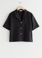 Other Stories Shell Button Shirt - Black