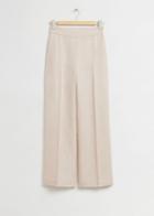 Other Stories Linen Wide-cut Trousers - Beige