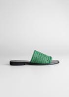 Other Stories Square Toe Woven Sandals - Green
