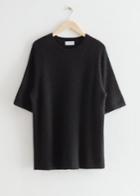 Other Stories Boxy Alpaca Knit T-shirt - Black