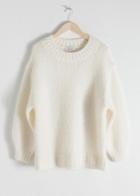 Other Stories Oversized Merino Wool Blend Sweater - White