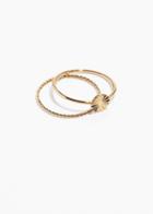 Other Stories Twist And Circle Ring Set - Gold