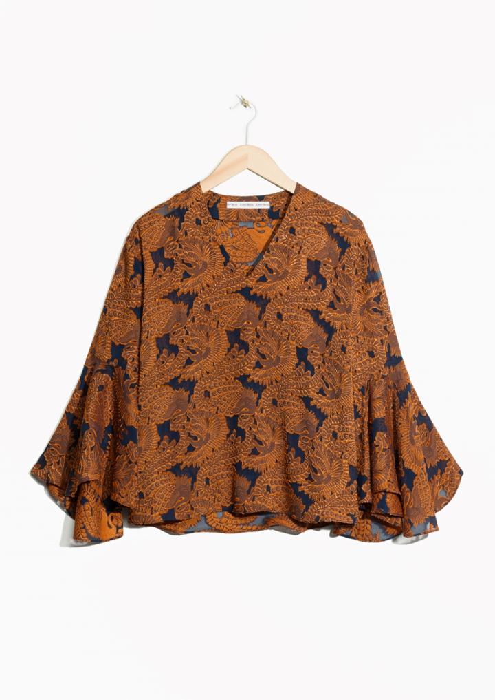 Other Stories Jacquard Flounce Top