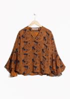 Other Stories Jacquard Flounce Top
