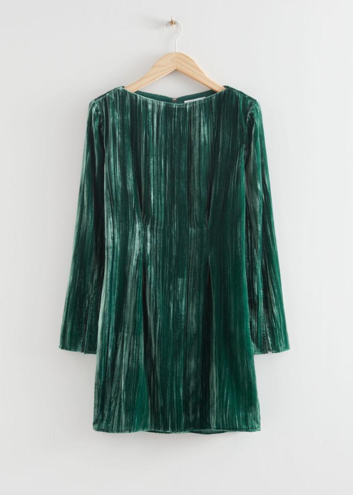 Other Stories Textured Mini Dress - Green