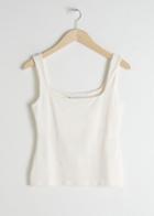 Other Stories Square Cut Tank Top - White