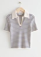 Other Stories Collared Short Sleeve Top - White