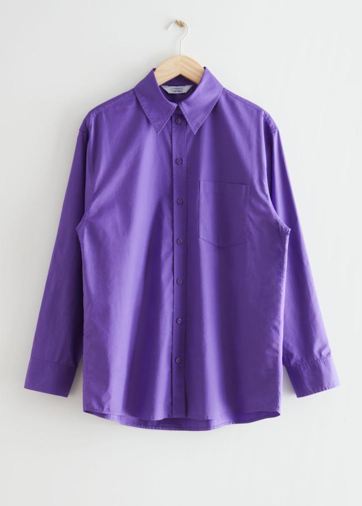 Other Stories Voluminous Cotton Shirt - Purple