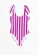 Other Stories Stripe Swimsuit - Purple