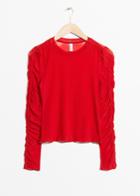 Other Stories Gathered Sleeve Top - Red