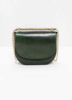 Other Stories Chained Leather Saddle Bag - Green