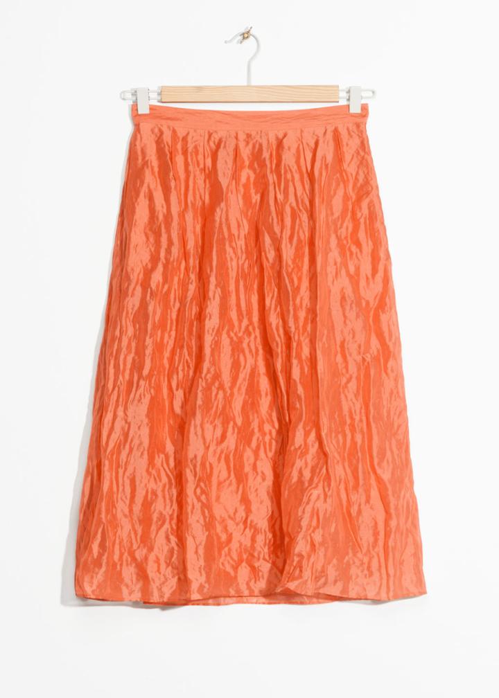 Other Stories Silk Blend Skirt - Orange