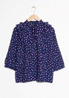 Other Stories Printed Ruffle Blouse