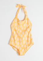 Other Stories Floral Halter Swimsuit - Yellow