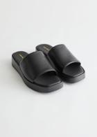 Other Stories Leather Platform Sandals - Black