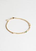 Other Stories Beaded Duo Chain Bracelet - Green