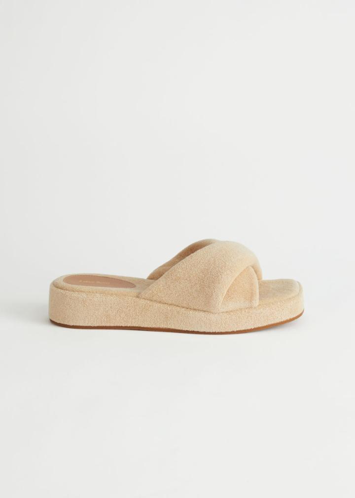 Other Stories Platform Terry Sandals - Beige