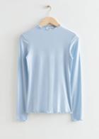 Other Stories Frilled Long Sleeve Top - Blue