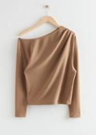 Other Stories Draped One-shoulder Top - Beige