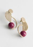 Other Stories Rounded Sculptural Earrings - Red