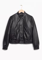 Other Stories Leather Bomber Jacket