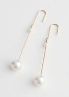 Other Stories Pearl Bead Hanging Earrings - White