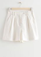Other Stories Relaxed Linen Shorts - White