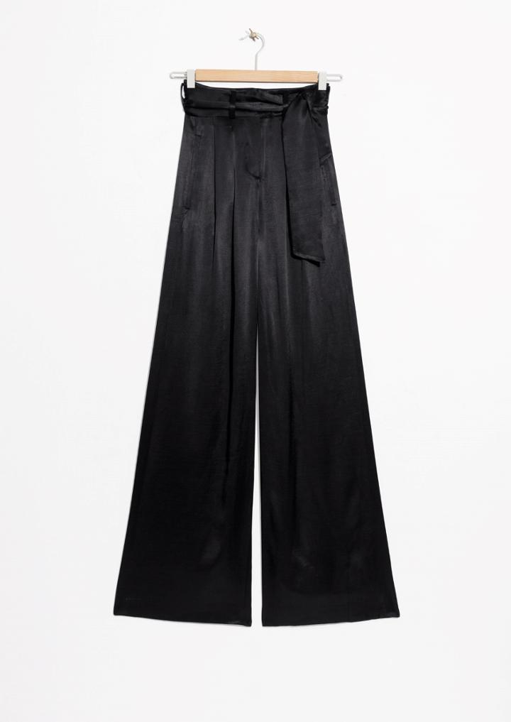 Other Stories High Waisted Tie Flares