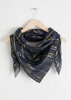 Other Stories Metallic Triangle Scarf - Blue