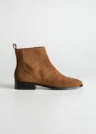 Other Stories Suede Chelsea Boots - Orange