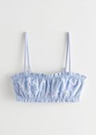 Other Stories Eyelet Embroidered Bandeau Bikini Top - Blue