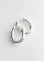 Other Stories Sterling Silver Oval Hoop Earrings - Silver