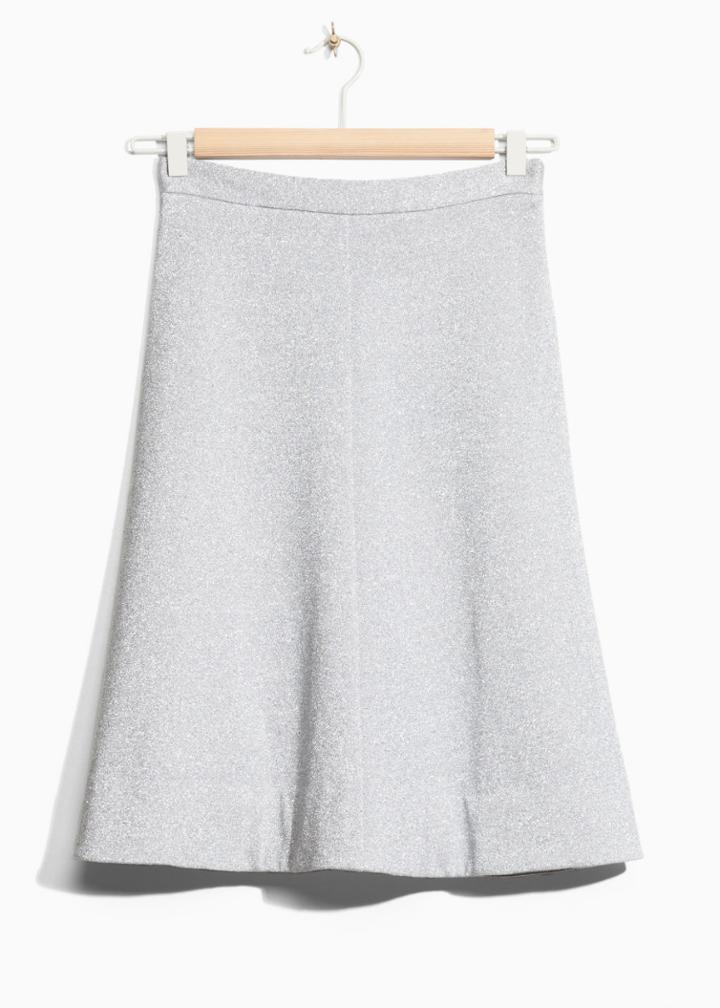 Other Stories A-line Disco Skirt - Grey