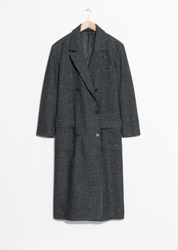 Other Stories Double Breasted Wool Coat - Black