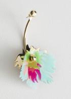 Other Stories Single Tropical Plant Bar Earring - Turquoise
