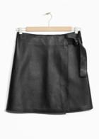 Other Stories Wrap Leather Skirt - Black