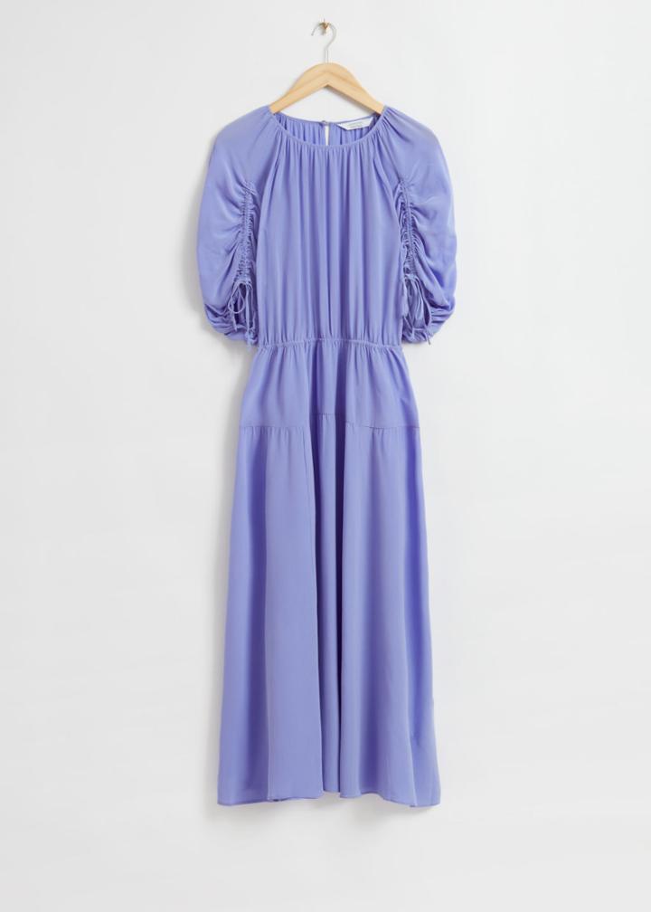 Other Stories Relaxed Gathered Detail Maxi Dress - Blue