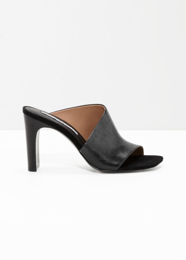 Other Stories Asymmetrical Open Toe Pumps - Black