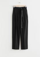 Other Stories Belted Silk Trousers - Black