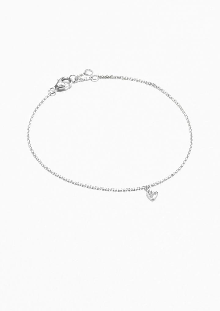 Other Stories Sterling Silver Heart Bracelet