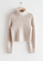 Other Stories Cropped Turtleneck Sweater - Beige