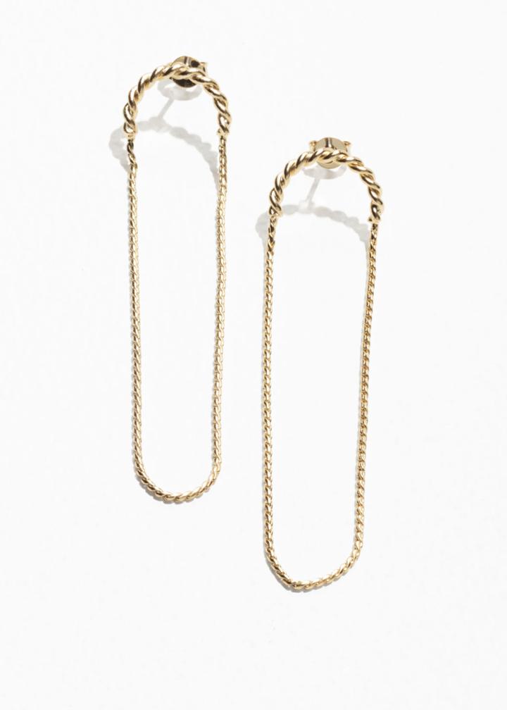 Other Stories Loop Chain Earrings - Gold