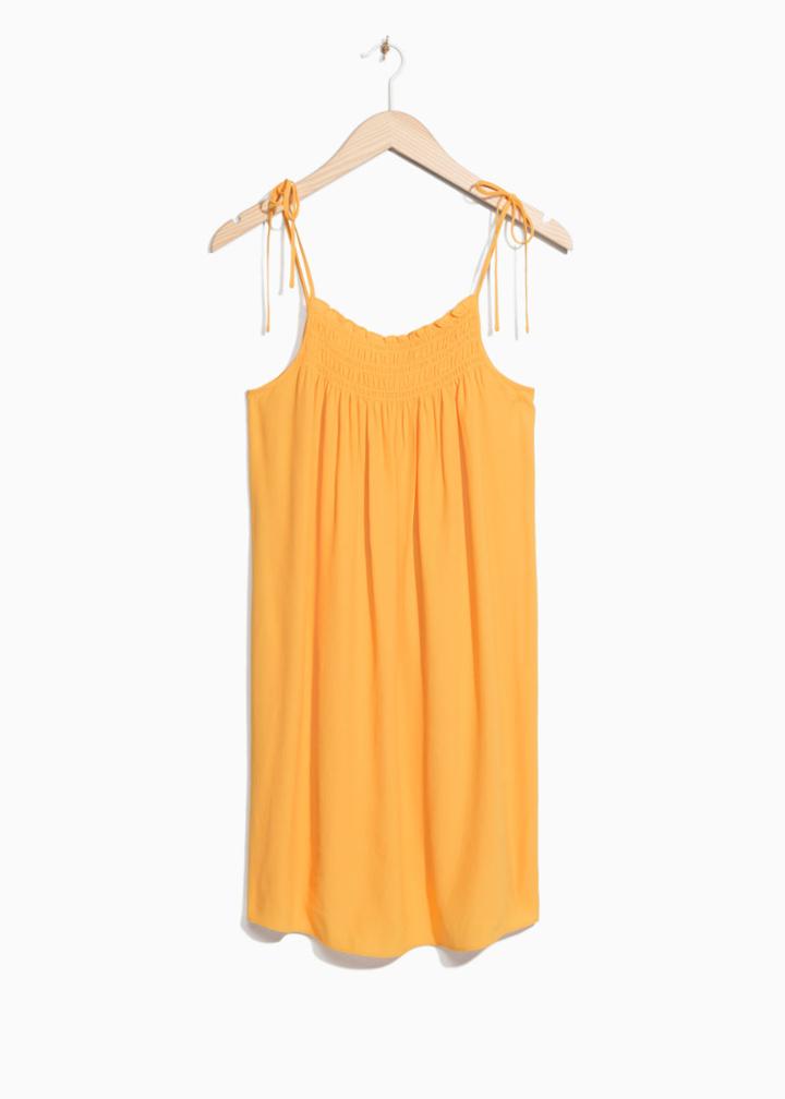 Other Stories Smocked Dress - Yellow
