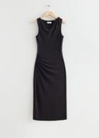 Other Stories Chain Necklace Midi Dress - Black