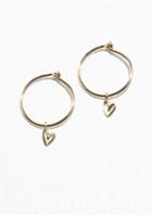 Other Stories Gold-plated Sterling Silver Mini Hoops With Heart Pendant