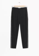 Other Stories Rhinestone Trim Trousers